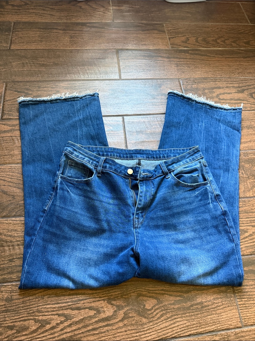 Women's Indigo Wide-Leg Flare Jeans - Casual High-Rise Style